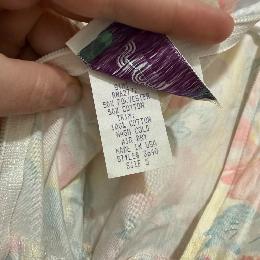 Vintage Girls Pastel Floral Bow 1990s 1980s Dress Size 5 - Picture 4 of 4
